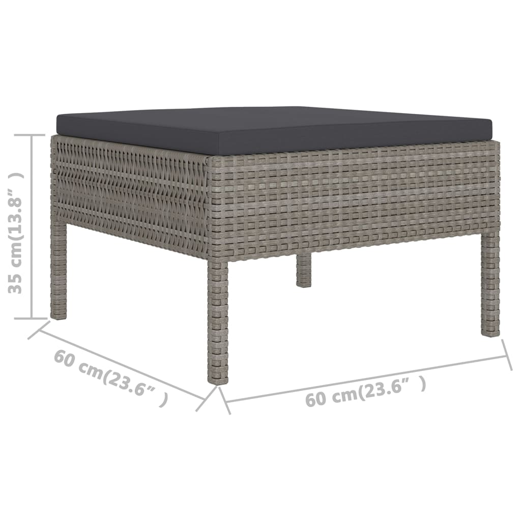 vidaXL Set mobilier de grădină cu perne, 9 piese, gri, poliratan vidaXL Set mobilier de grădină cu perne, 9 piese, gri, poliratan