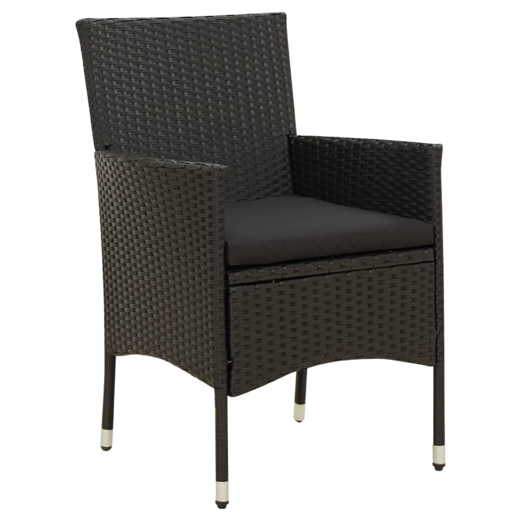vidaXL Set mobilier de grădină cu perne, 9 piese, negru, poliratan vidaXL Set mobilier de grădină cu perne, 9 piese, negru, poliratan