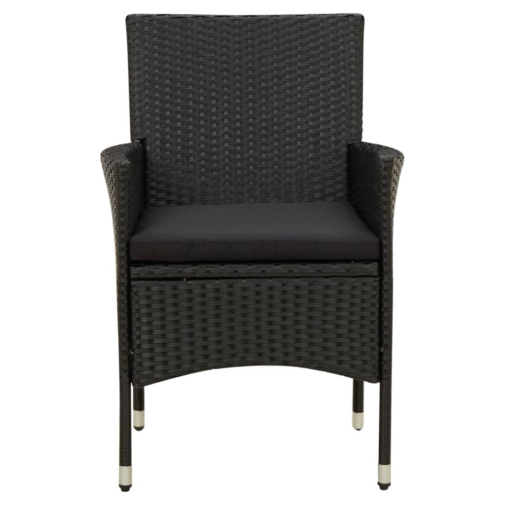 vidaXL Set mobilier de grădină cu perne, 9 piese, negru, poliratan vidaXL Set mobilier de grădină cu perne, 9 piese, negru, poliratan