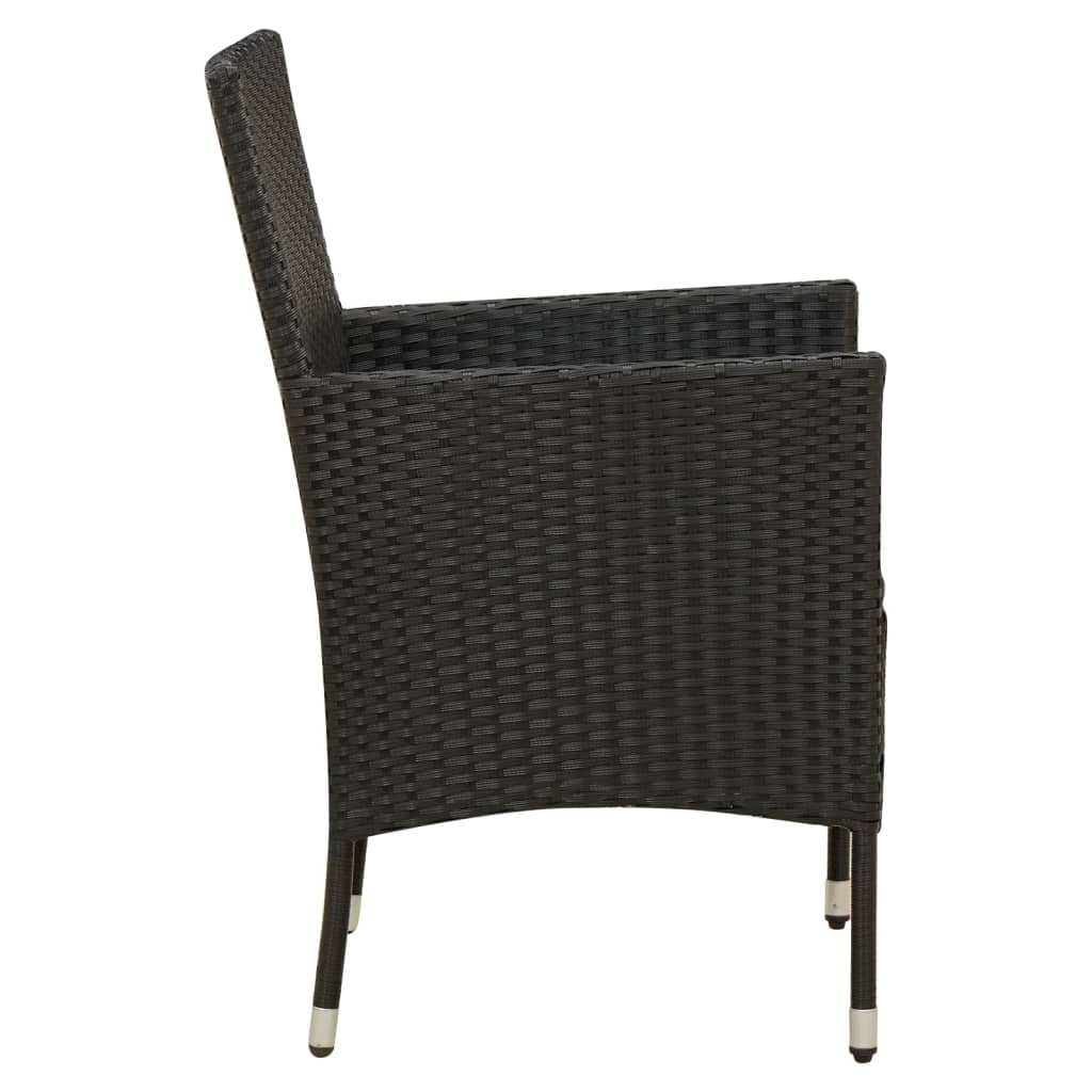 vidaXL Set mobilier de grădină cu perne, 9 piese, negru, poliratan vidaXL Set mobilier de grădină cu perne, 9 piese, negru, poliratan