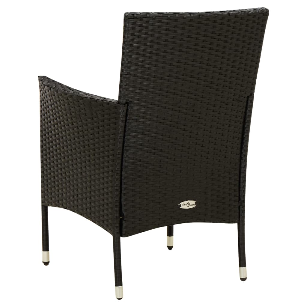 vidaXL Set mobilier de grădină cu perne, 9 piese, negru, poliratan vidaXL Set mobilier de grădină cu perne, 9 piese, negru, poliratan