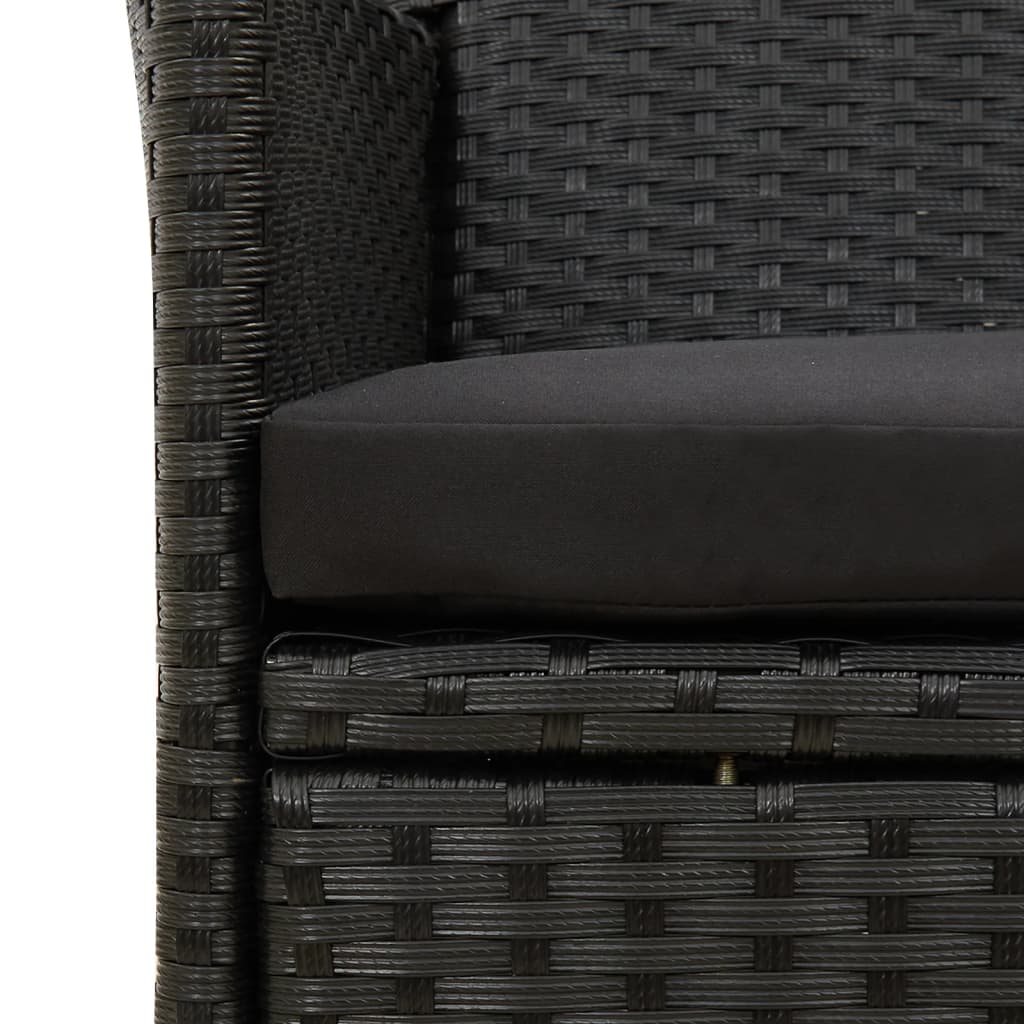 vidaXL Set mobilier de grădină cu perne, 9 piese, negru, poliratan vidaXL Set mobilier de grădină cu perne, 9 piese, negru, poliratan