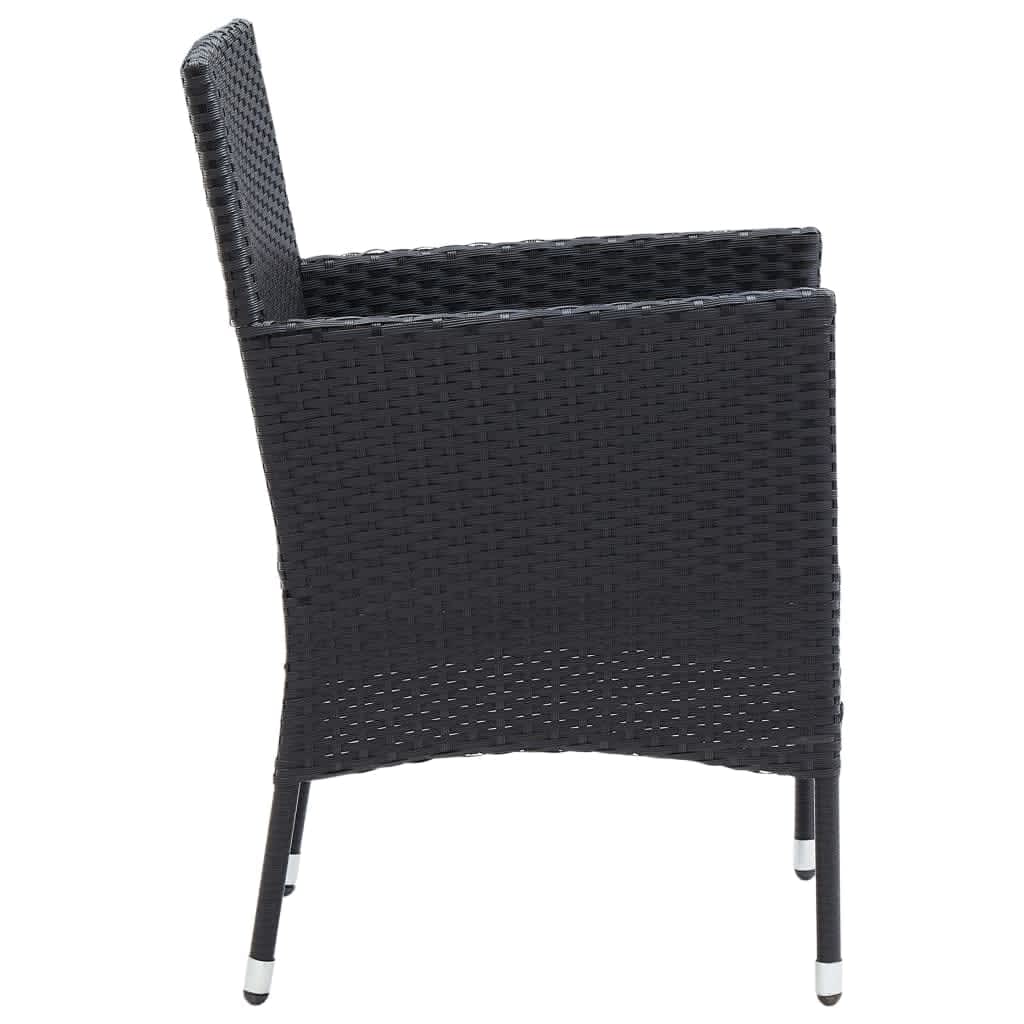 vidaXL Set mobilier de grădină cu perne, 9 piese, negru, poliratan