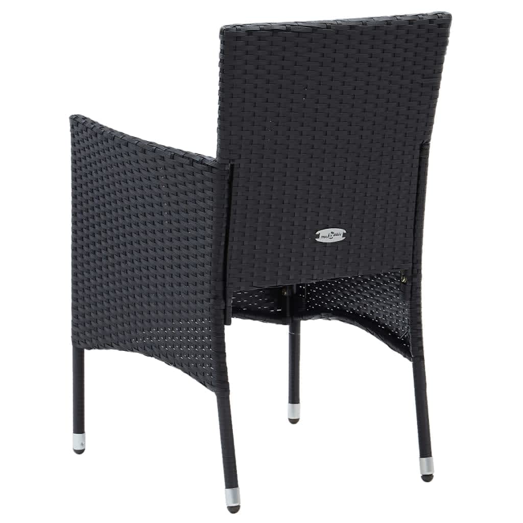 vidaXL Set mobilier de grădină cu perne, 9 piese, negru, poliratan