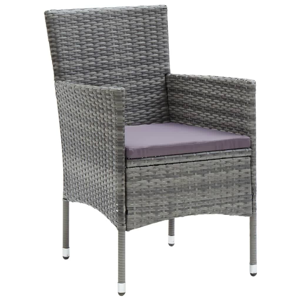 vidaXL Set mobilier de grădină cu perne, 9 piese, gri, poliratan vidaXL Set mobilier de grădină cu perne, 9 piese, gri, poliratan