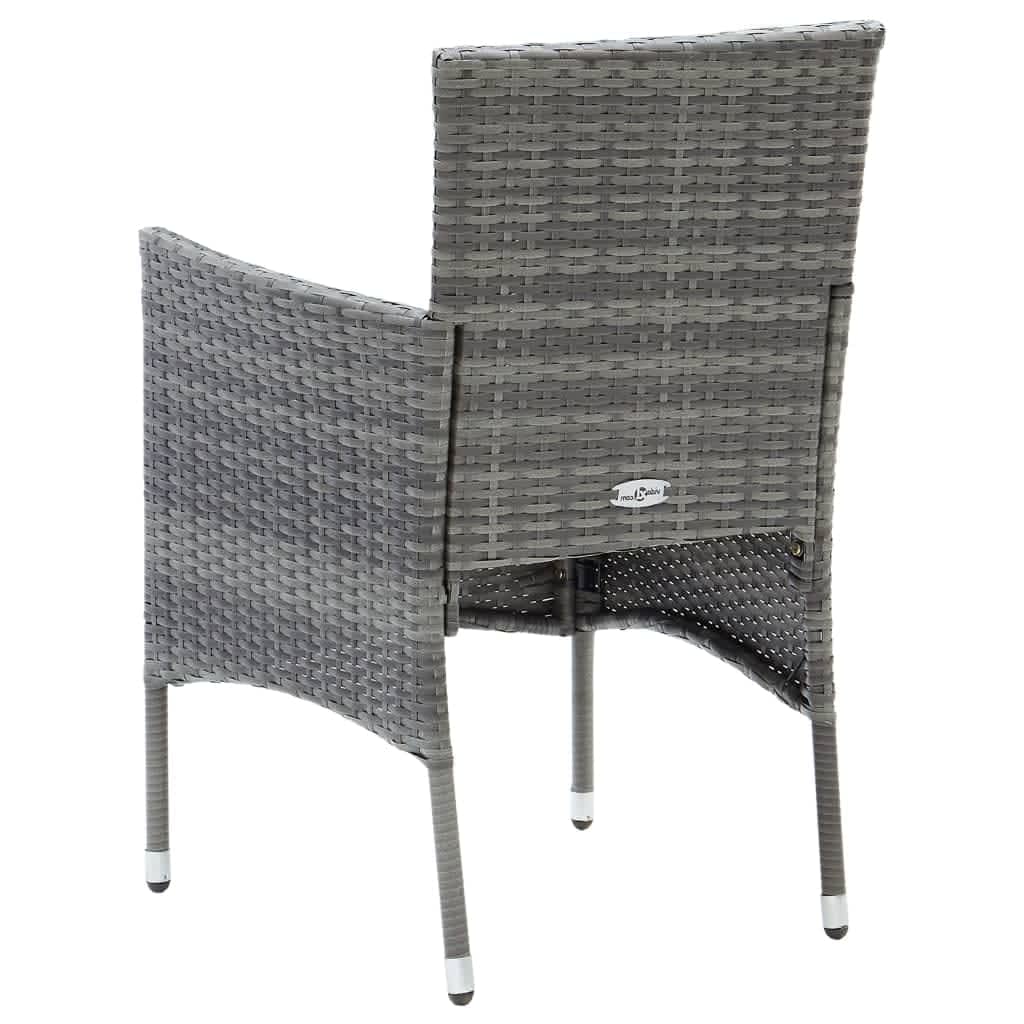 vidaXL Set mobilier de grădină cu perne, 9 piese, gri, poliratan vidaXL Set mobilier de grădină cu perne, 9 piese, gri, poliratan