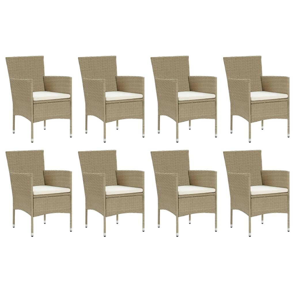 vidaXL Set mobilier de grădină cu perne, 9 piese, bej, poliratan vidaXL Set mobilier de grădină cu perne, 9 piese, bej, poliratan