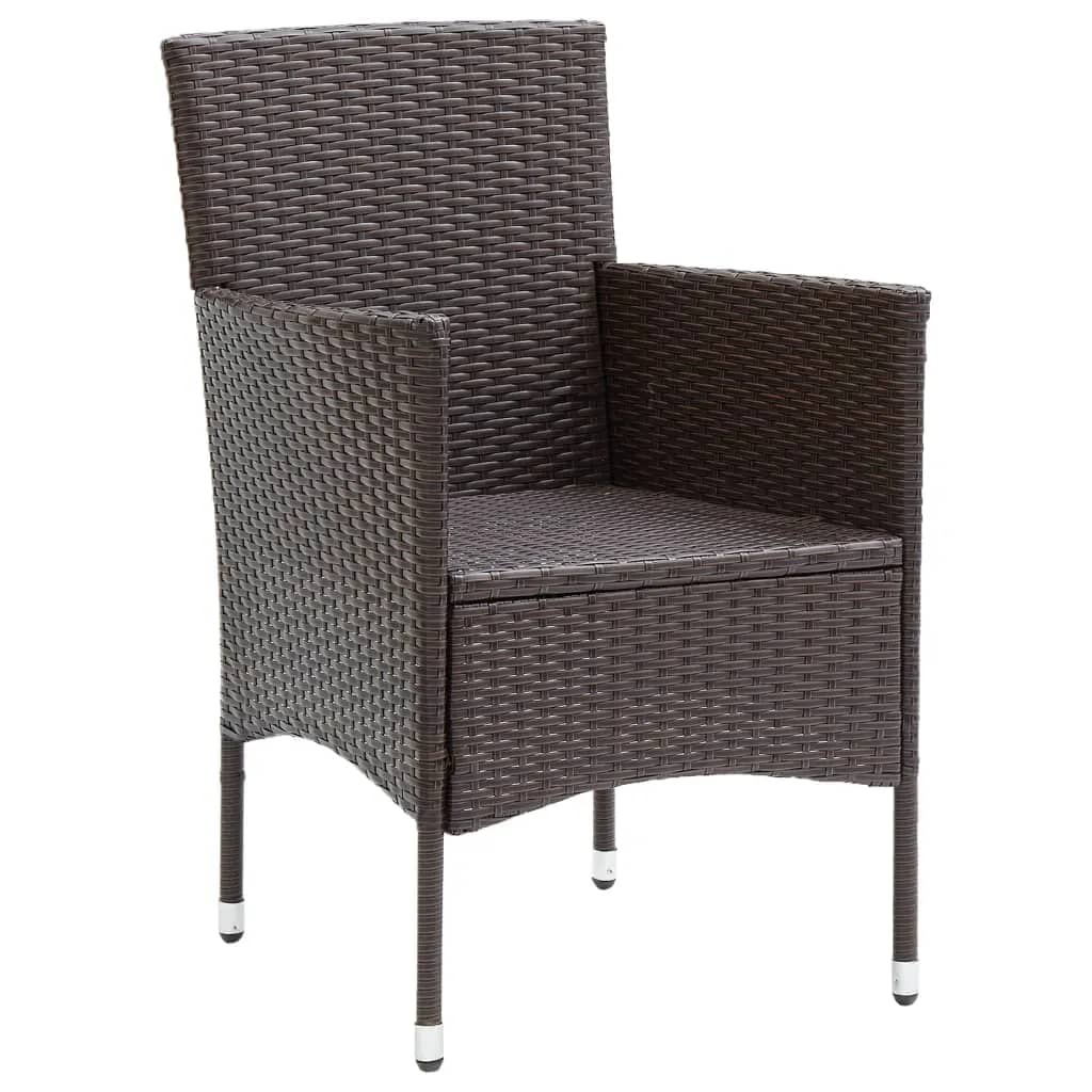 vidaXL Set mobilier de grădină cu perne, 9 piese, maro, poliratan