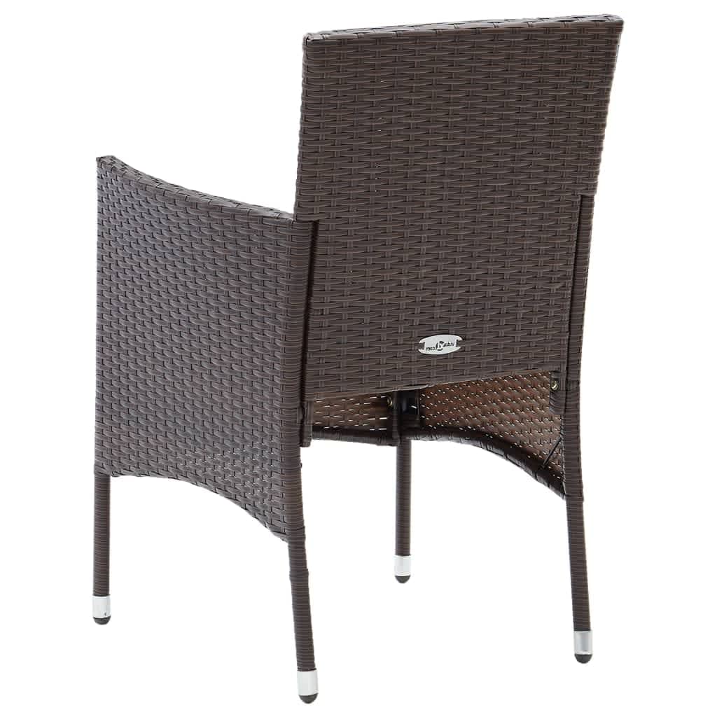 vidaXL Set mobilier de grădină cu perne, 9 piese, maro, poliratan