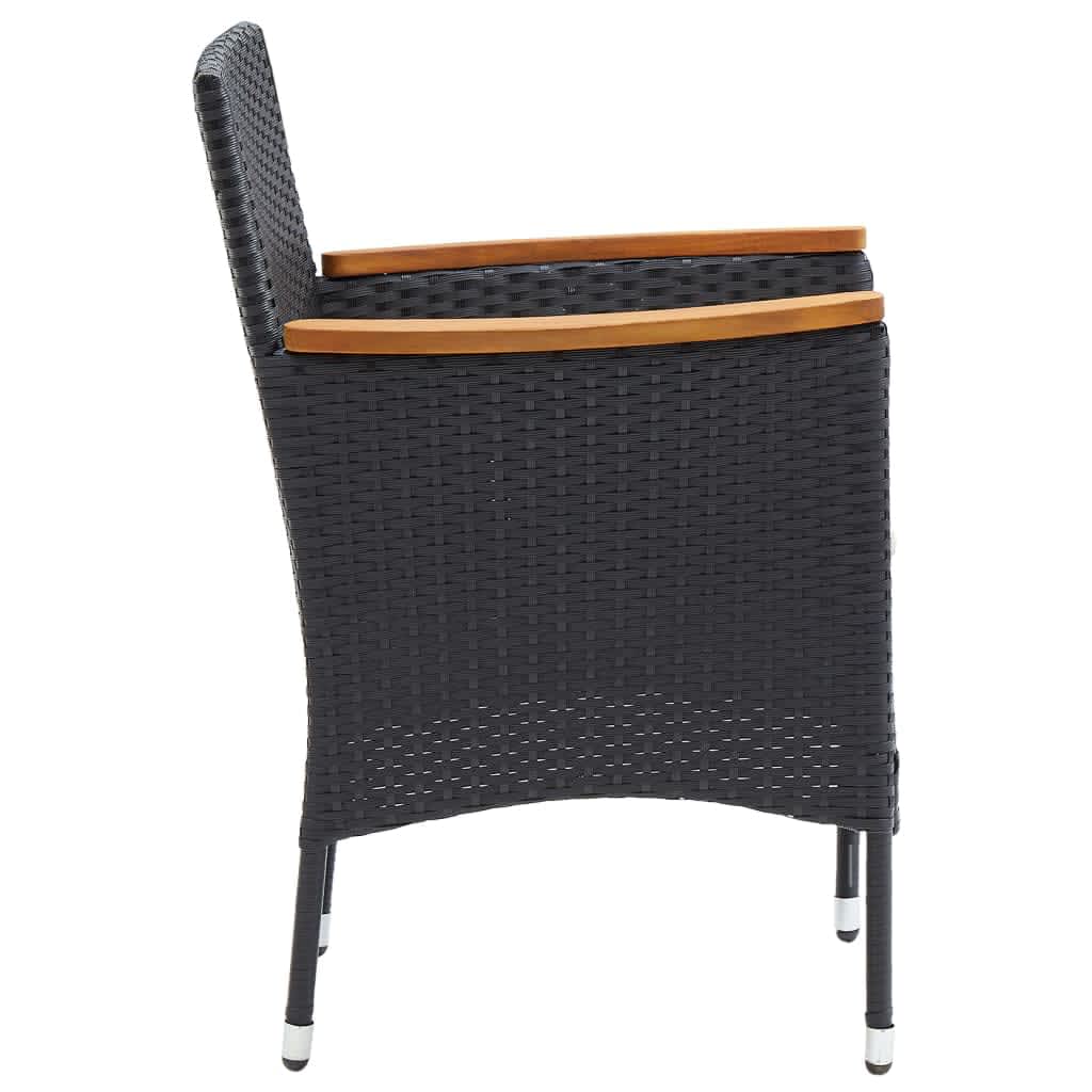 vidaXL Set mobilier de grădină cu perne, 9 piese, negru, poliratan