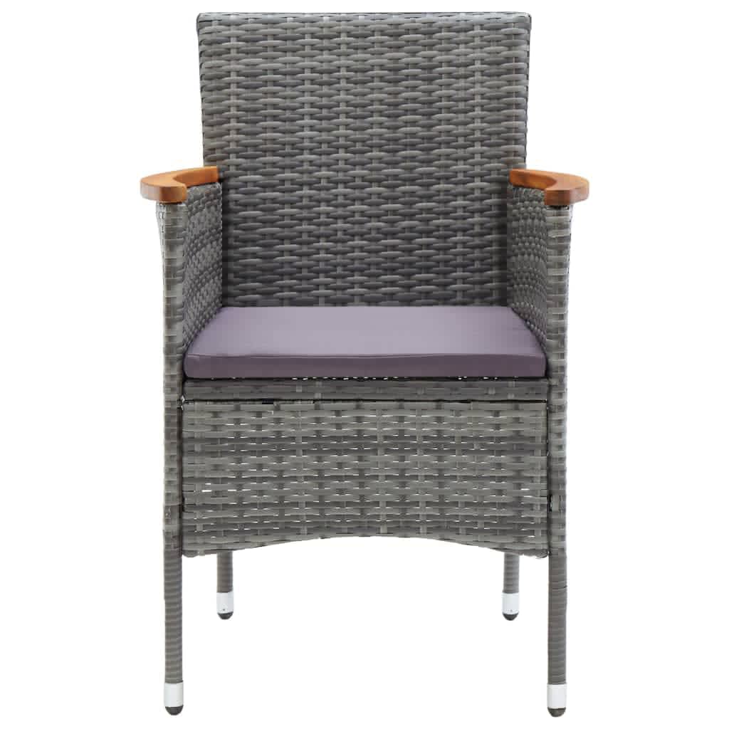 vidaXL Set mobilier grădină cu perne, 9 piese, gri, poliratan vidaXL Set mobilier grădină cu perne, 9 piese, gri, poliratan