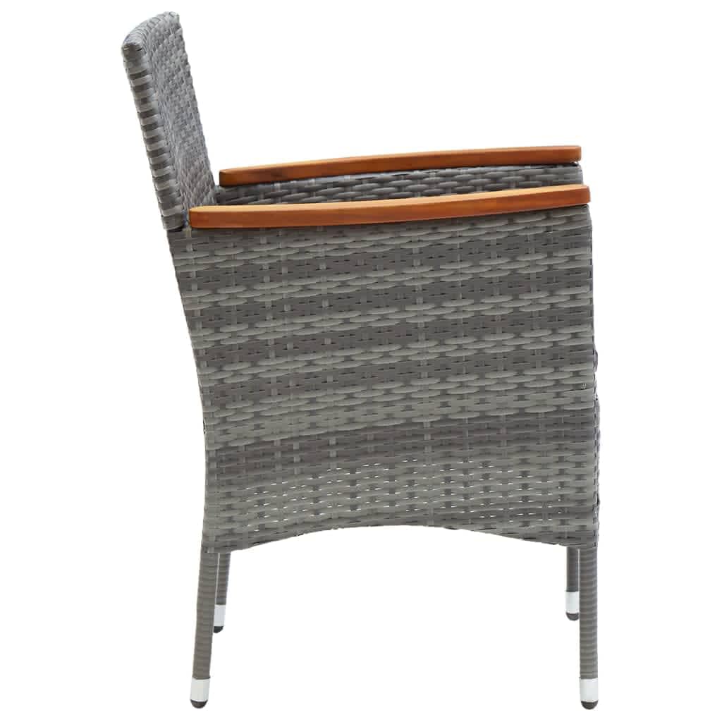 vidaXL Set mobilier grădină cu perne, 9 piese, gri, poliratan vidaXL Set mobilier grădină cu perne, 9 piese, gri, poliratan