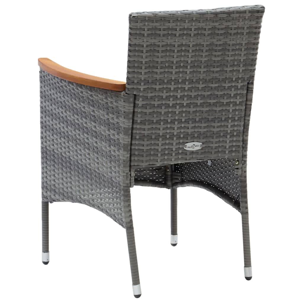 vidaXL Set mobilier grădină cu perne, 9 piese, gri, poliratan vidaXL Set mobilier grădină cu perne, 9 piese, gri, poliratan