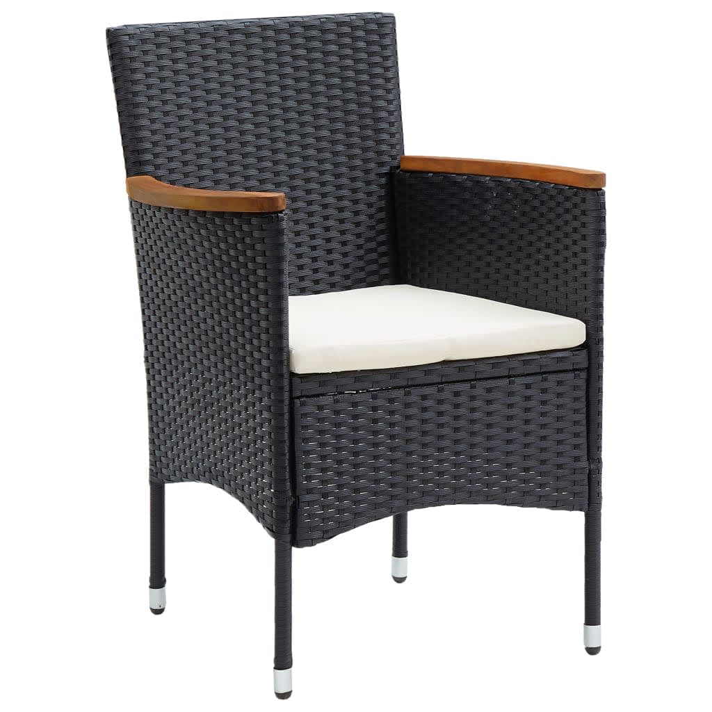 vidaXL Set mobilier de grădină cu perne, 9 piese, negru, poliratan vidaXL Set mobilier de grădină cu perne, 9 piese, negru, poliratan