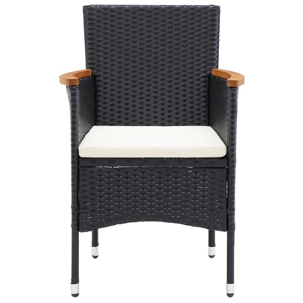 vidaXL Set mobilier de grădină cu perne, 9 piese, negru, poliratan vidaXL Set mobilier de grădină cu perne, 9 piese, negru, poliratan