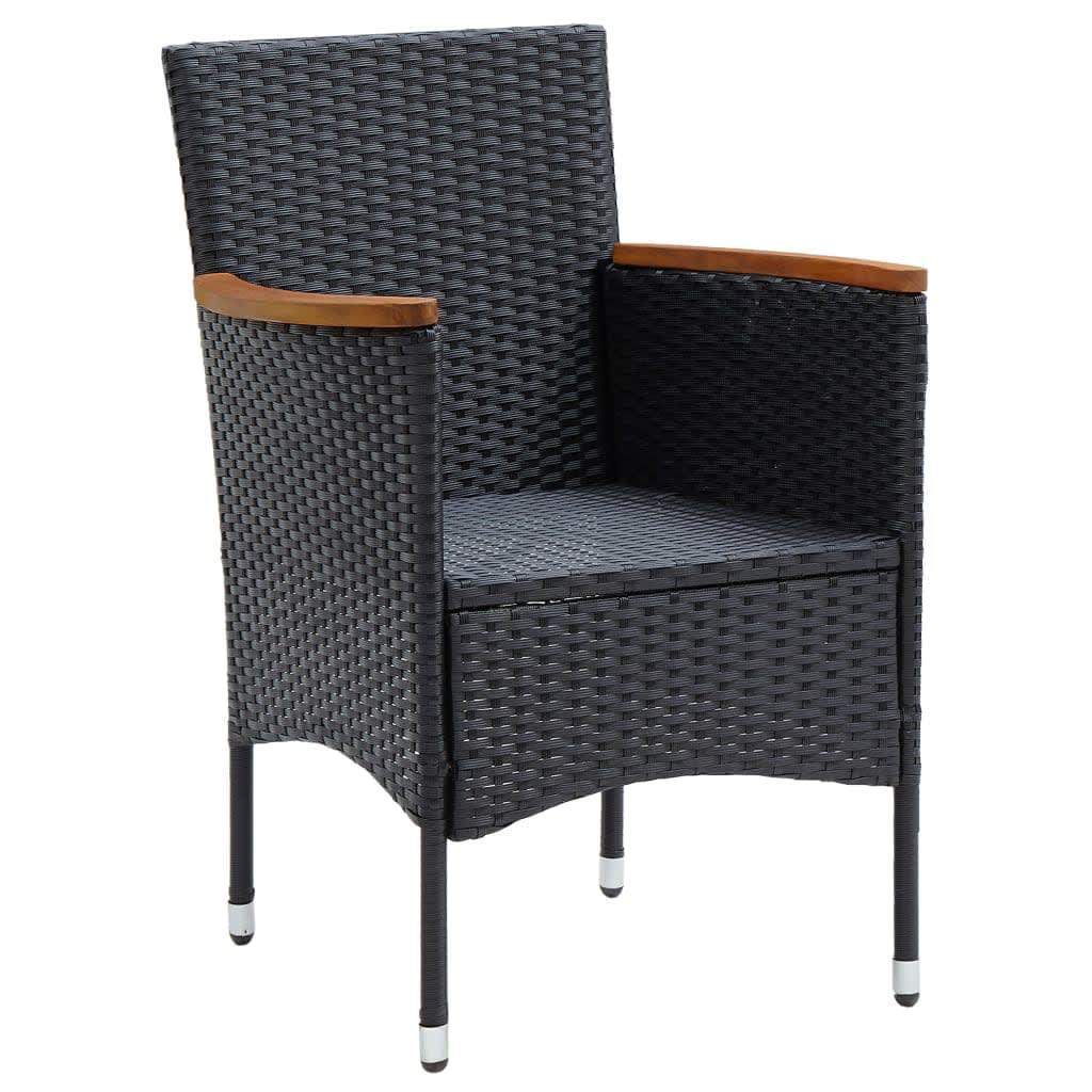 vidaXL Set mobilier de grădină cu perne, 9 piese, negru, poliratan vidaXL Set mobilier de grădină cu perne, 9 piese, negru, poliratan