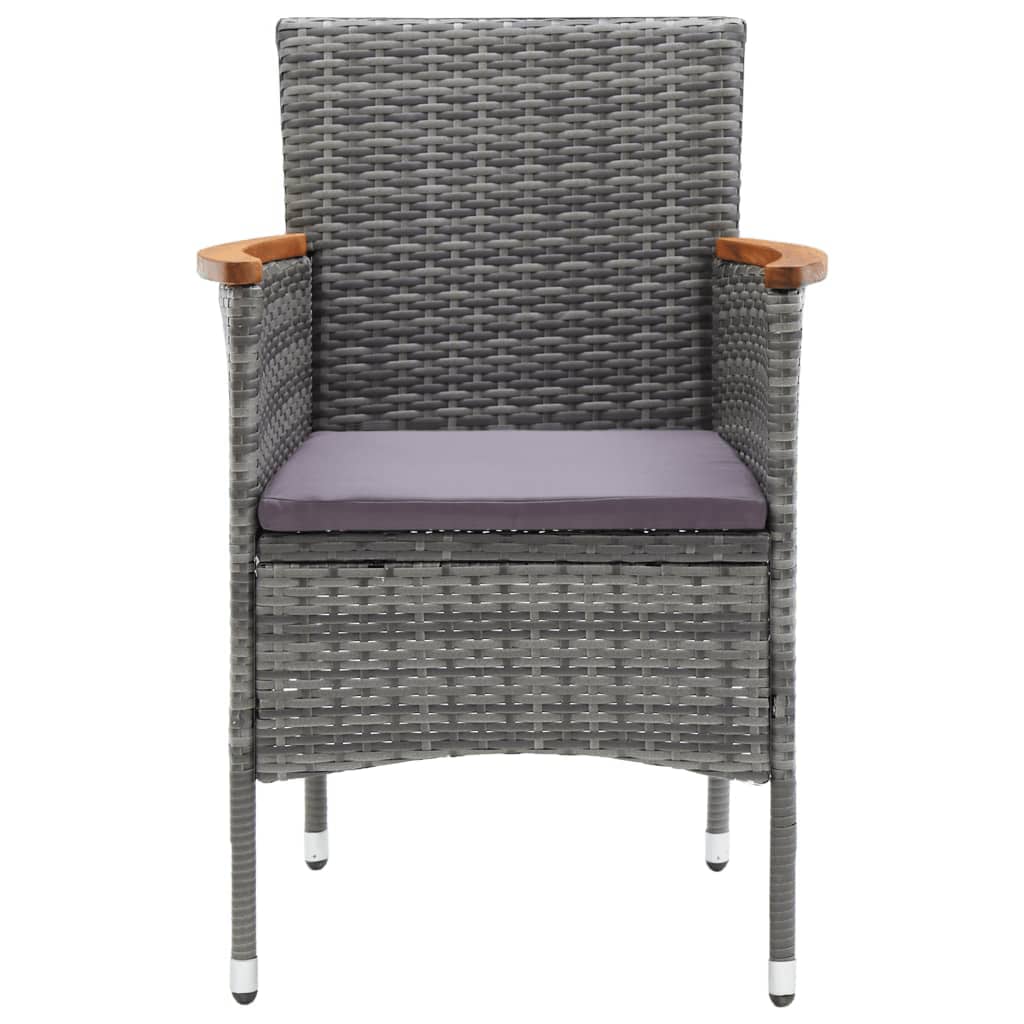 vidaXL Set mobilier grădină cu perne, 9 piese, gri, poliratan