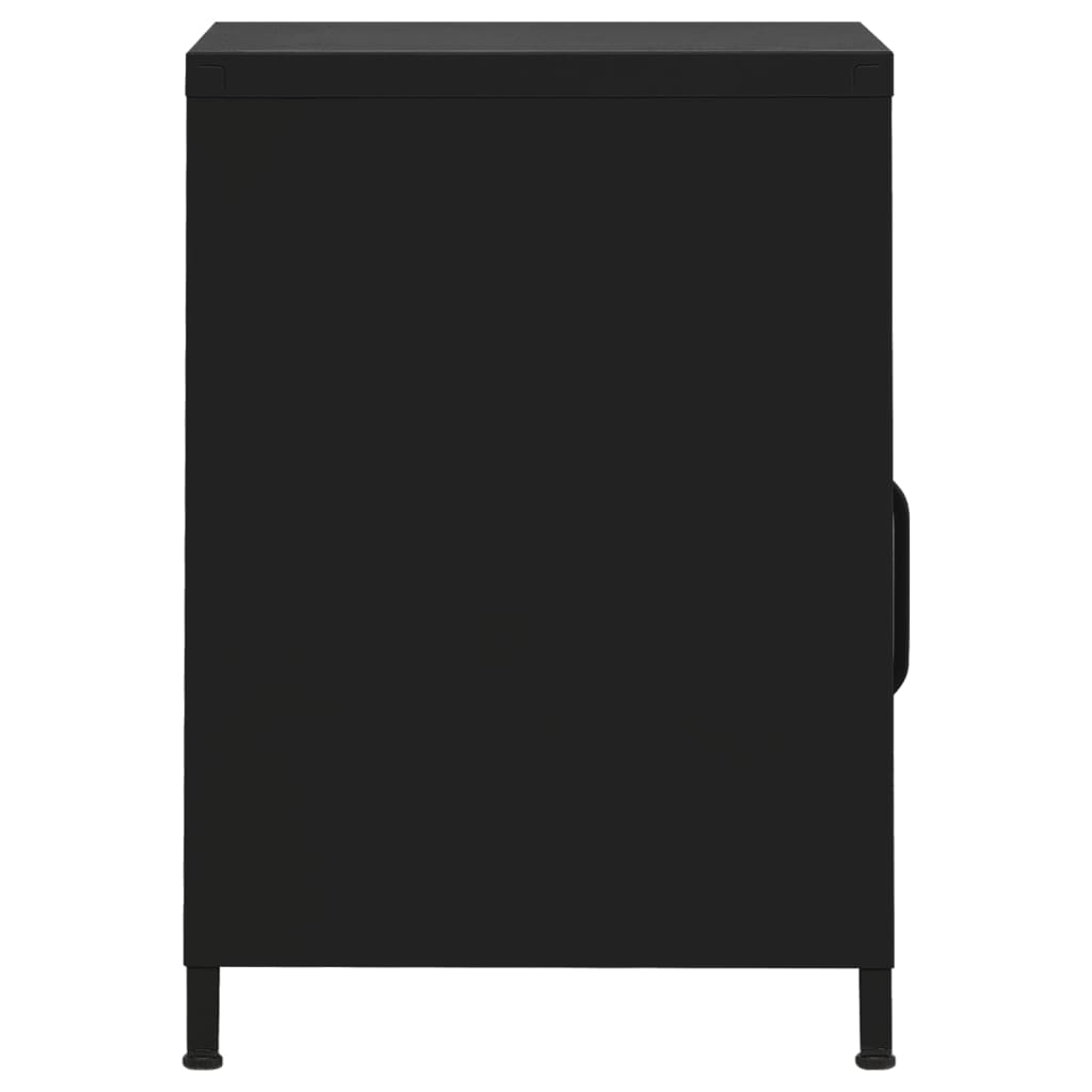 vidaXL Noptiere, 2 buc., negru, 35x35x51 cm, oțel vidaXL Noptiere, 2 buc., negru, 35x35x51 cm, oțel