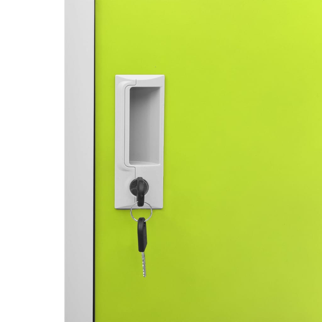 vidaXL Dulapuri vestiar 2 buc. gri deschis și verde 90x45x92,5 cm oțel