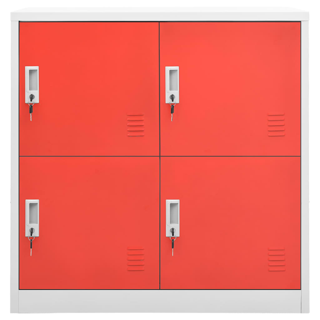 vidaXL Dulapuri vestiar 5 buc. gri deschis și roșu 90x45x92,5 cm oțel