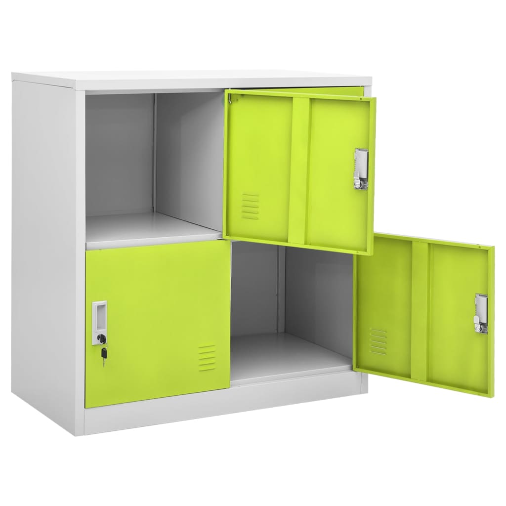 vidaXL Dulapuri vestiar 5 buc. gri deschis/verde 90x45x92,5 cm oțel vidaXL Dulapuri vestiar 5 buc. gri deschis/verde 90x45x92,5 cm oțel