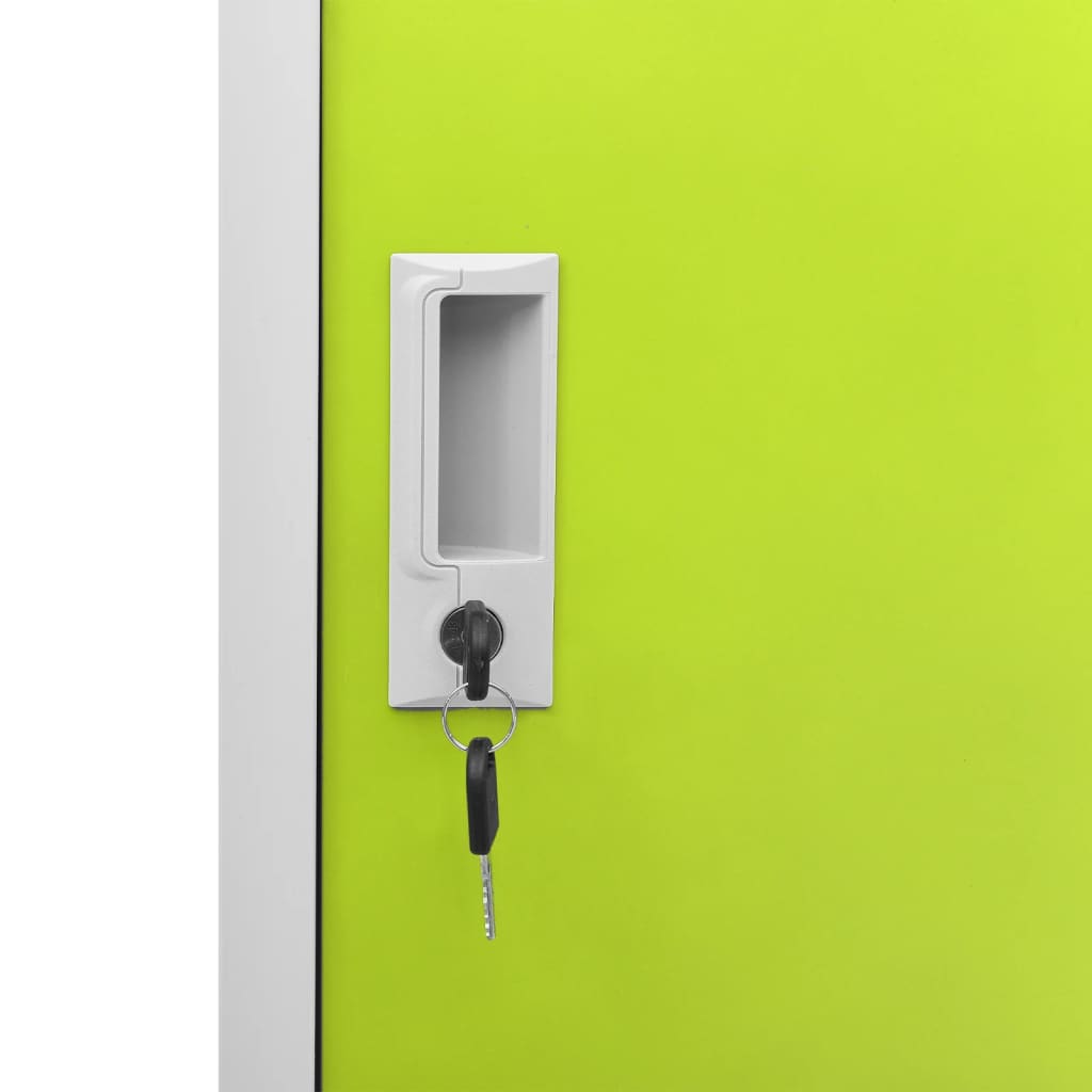 vidaXL Dulapuri vestiar 5 buc. gri deschis/verde 90x45x92,5 cm oțel vidaXL Dulapuri vestiar 5 buc. gri deschis/verde 90x45x92,5 cm oțel