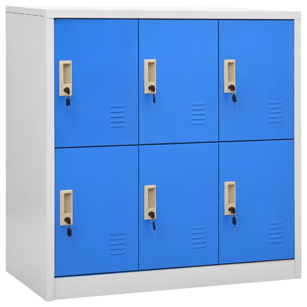 vidaXL Dulapuri vestiar 2 buc. gri deschis/albastru 90x45x92,5 cm oțel vidaXL Dulapuri vestiar 2 buc. gri deschis/albastru 90x45x92,5 cm oțel