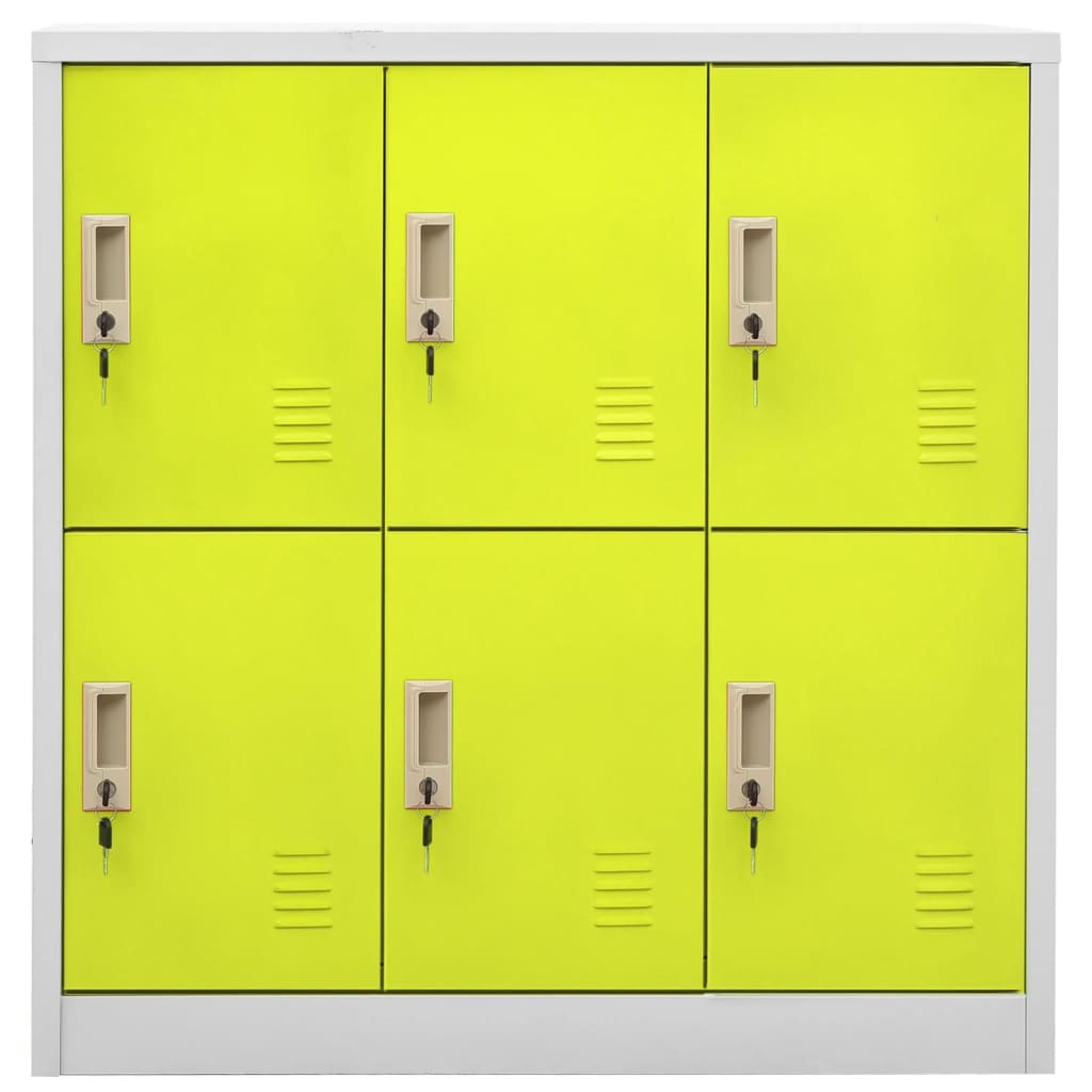 vidaXL Dulapuri vestiar 5 buc. gri deschis și verde 90x45x92,5 cm oțel vidaXL Dulapuri vestiar 5 buc. gri deschis și verde 90x45x92,5 cm oțel