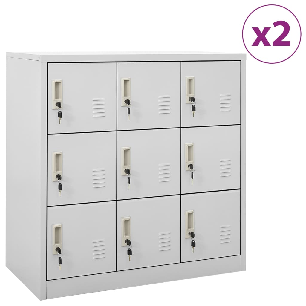 vidaXL Dulapuri vestiar 2 buc. gri deschis 90x45x92,5 cm oțel vidaXL Dulapuri vestiar 2 buc. gri deschis 90x45x92,5 cm oțel