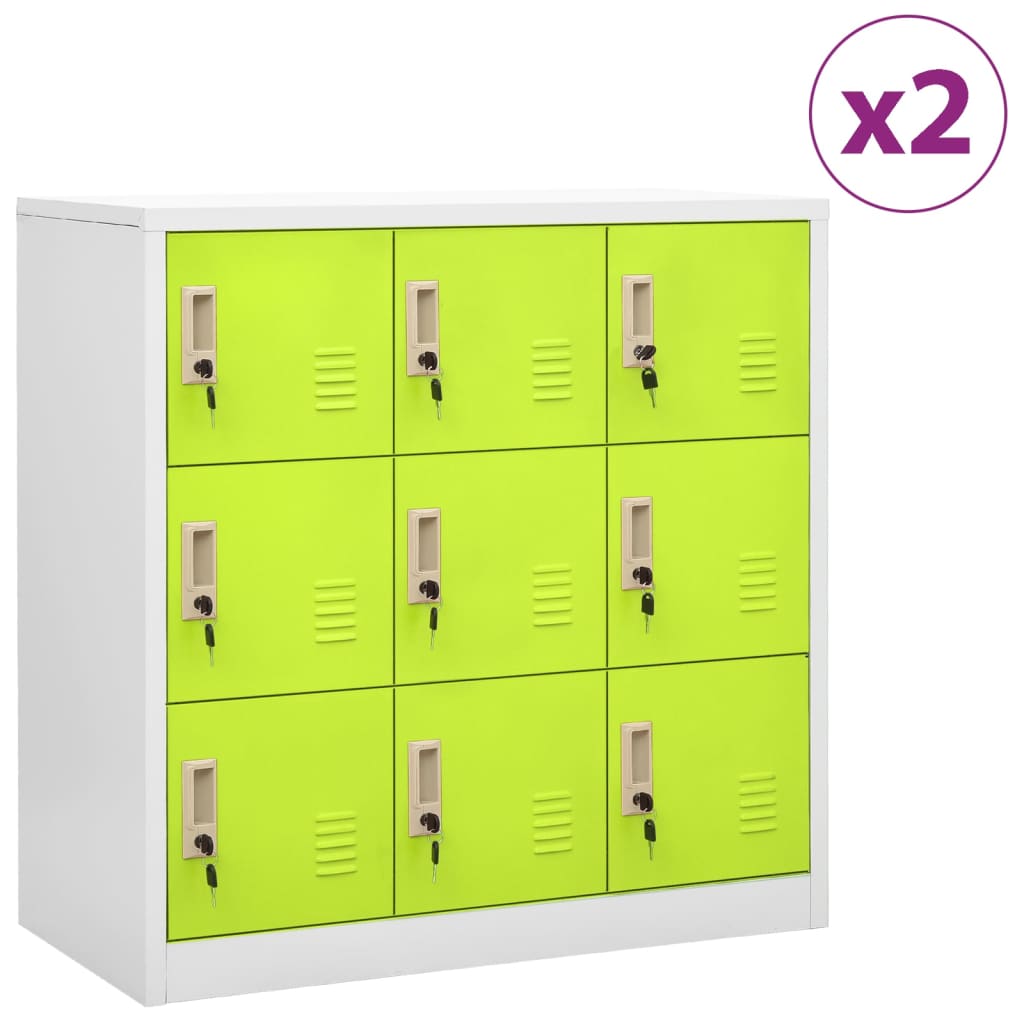 vidaXL Dulapuri vestiar 2 buc. gri deschis și verde 90x45x92,5 cm oțel vidaXL Dulapuri vestiar 2 buc. gri deschis și verde 90x45x92,5 cm oțel