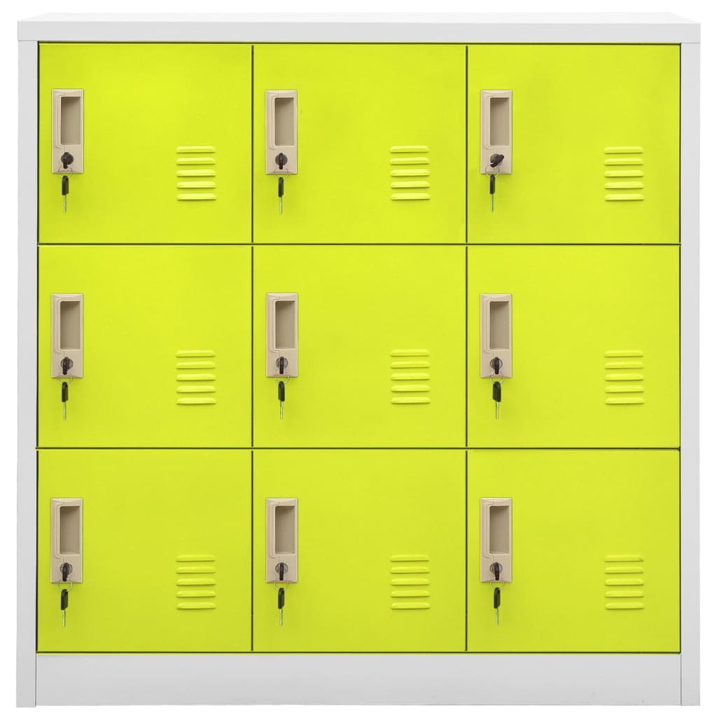 vidaXL Dulapuri vestiar 5 buc. gri deschis și verde 90x45x92,5 cm oțel vidaXL Dulapuri vestiar 5 buc. gri deschis și verde 90x45x92,5 cm oțel