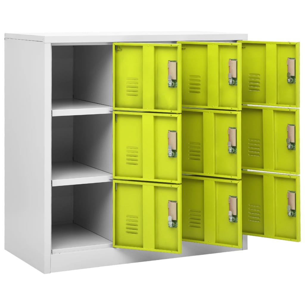 vidaXL Dulapuri vestiar 5 buc. gri deschis și verde 90x45x92,5 cm oțel vidaXL Dulapuri vestiar 5 buc. gri deschis și verde 90x45x92,5 cm oțel
