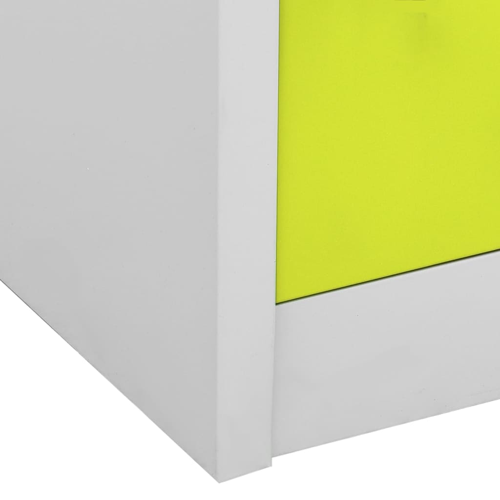 vidaXL Dulapuri vestiar 5 buc. gri deschis și verde 90x45x92,5 cm oțel vidaXL Dulapuri vestiar 5 buc. gri deschis și verde 90x45x92,5 cm oțel