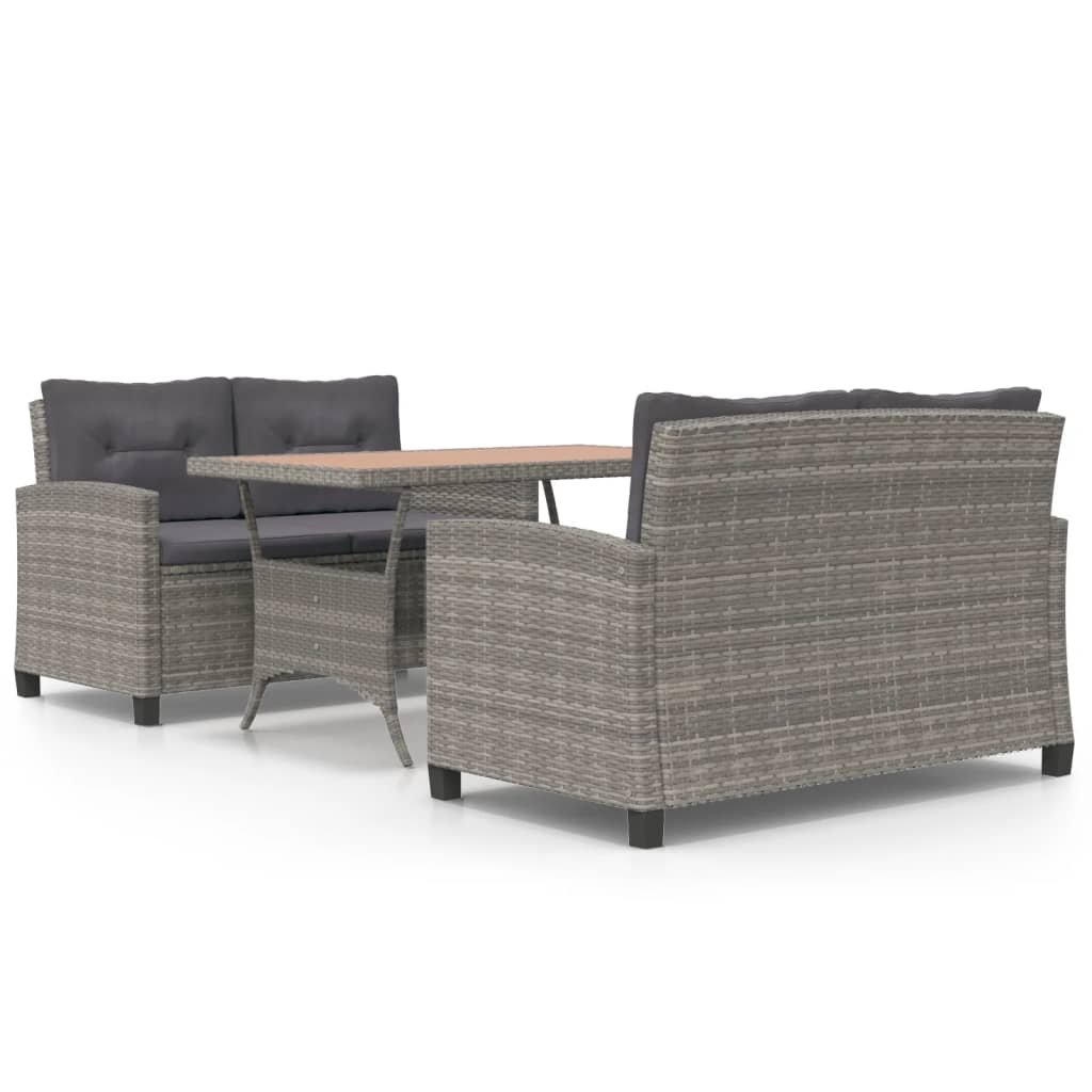 vidaXL Set mobilier grădină, 3 piese, poliratan și lemn masiv acacia vidaXL Set mobilier grădină, 3 piese, poliratan și lemn masiv acacia