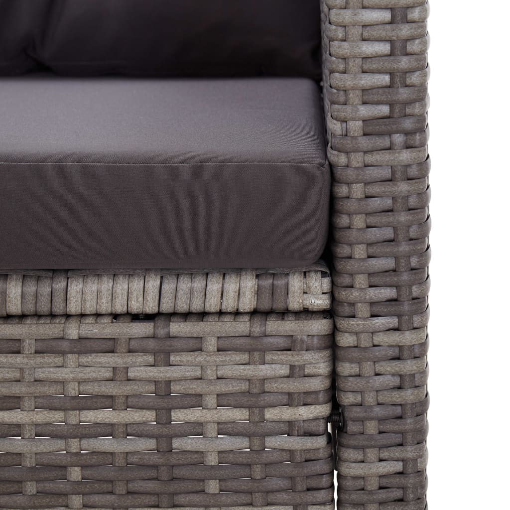 vidaXL Set mobilier grădină, 3 piese, poliratan și lemn masiv acacia vidaXL Set mobilier grădină, 3 piese, poliratan și lemn masiv acacia