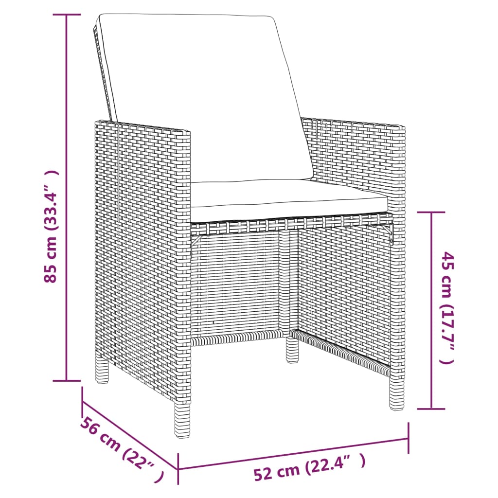 vidaXL Set mobilier grădină cu perne, 9 piese, gri, poliratan vidaXL Set mobilier grădină cu perne, 9 piese, gri, poliratan