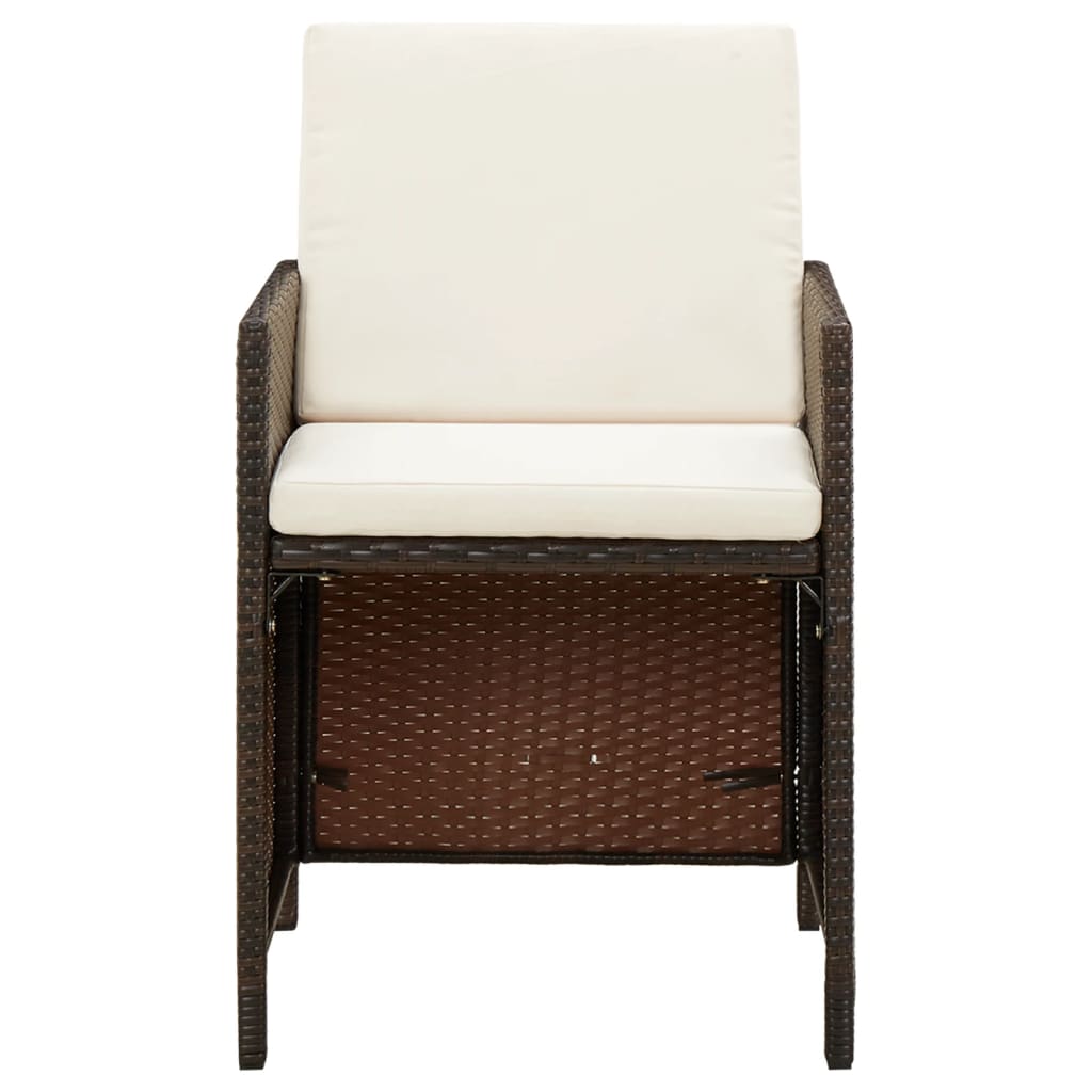 vidaXL Set mobilier de grădină, 5 piese, cu perne, maro, poliratan vidaXL Set mobilier de grădină, 5 piese, cu perne, maro, poliratan
