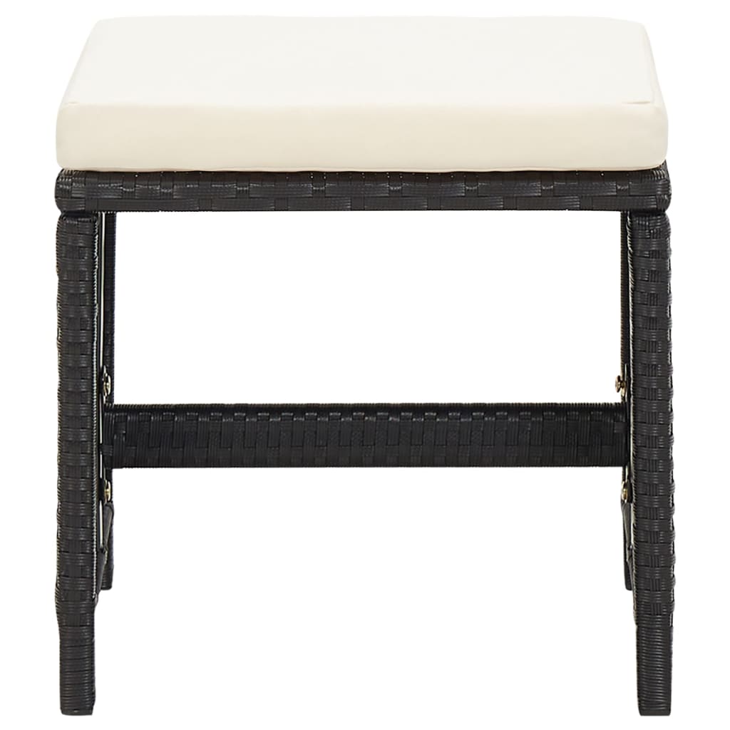 vidaXL Set mobilier de grădină cu perne, 9 piese, negru, poliratan