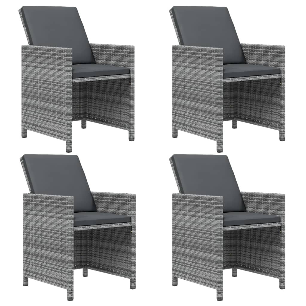 vidaXL Set mobilier grădină cu perne, 9 piese, gri, poliratan vidaXL Set mobilier grădină cu perne, 9 piese, gri, poliratan