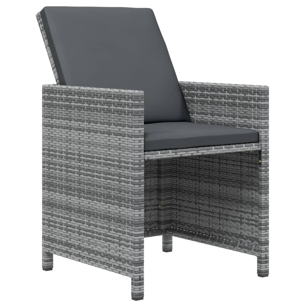 vidaXL Set mobilier grădină cu perne, 9 piese, gri, poliratan vidaXL Set mobilier grădină cu perne, 9 piese, gri, poliratan