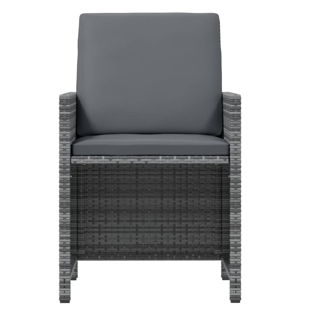 vidaXL Set mobilier grădină cu perne, 9 piese, gri, poliratan vidaXL Set mobilier grădină cu perne, 9 piese, gri, poliratan