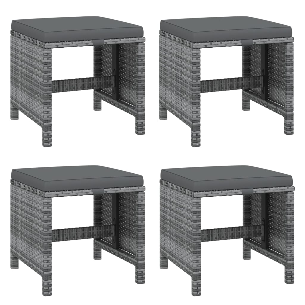 vidaXL Set mobilier grădină cu perne, 9 piese, gri, poliratan vidaXL Set mobilier grădină cu perne, 9 piese, gri, poliratan