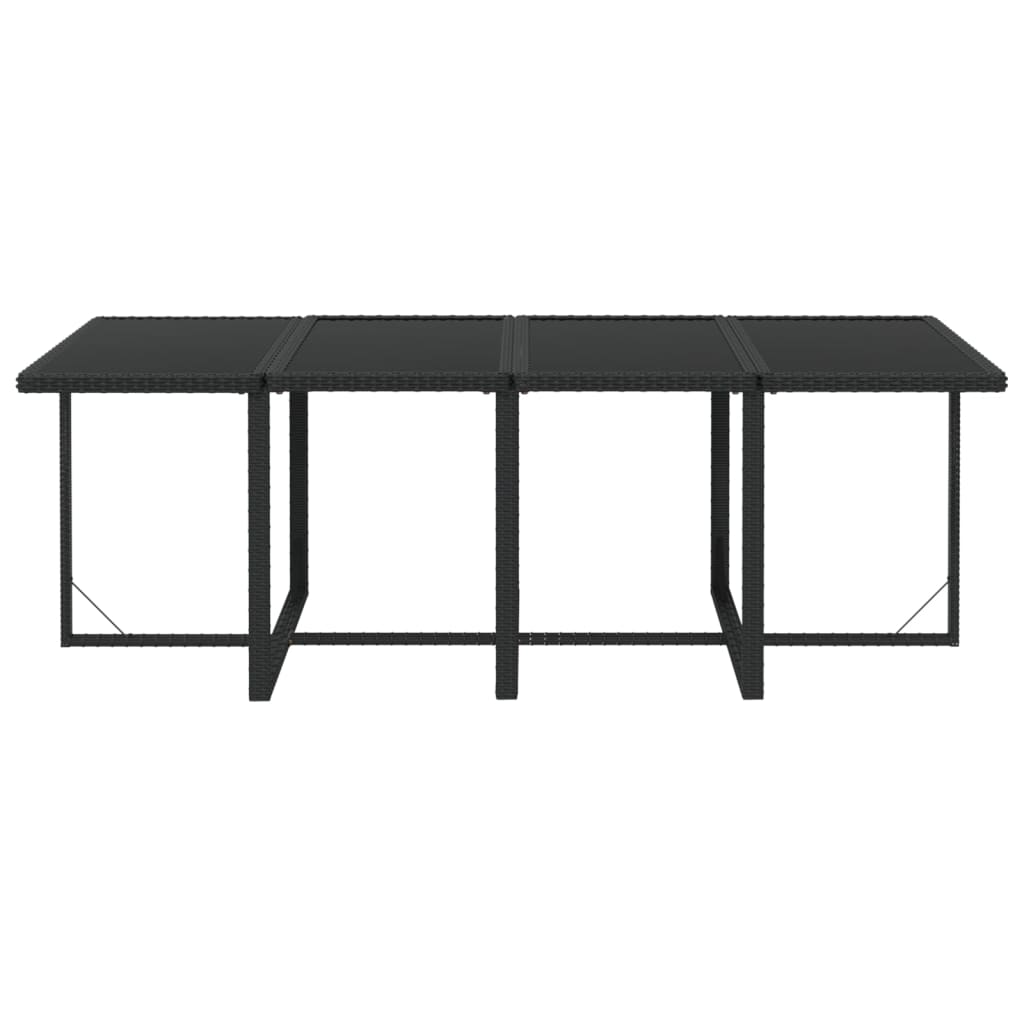 vidaXL Set mobilier de grădină cu perne, 9 piese, negru, poliratan