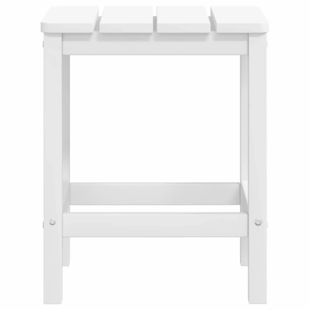 vidaXL Scaun de grădină Adirondack cu masă și taburet, alb, HDPE