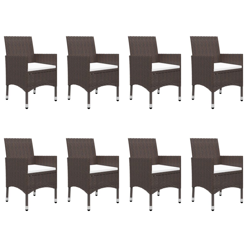 vidaXL Set mobilier de grădină cu perne, 9 piese, maro