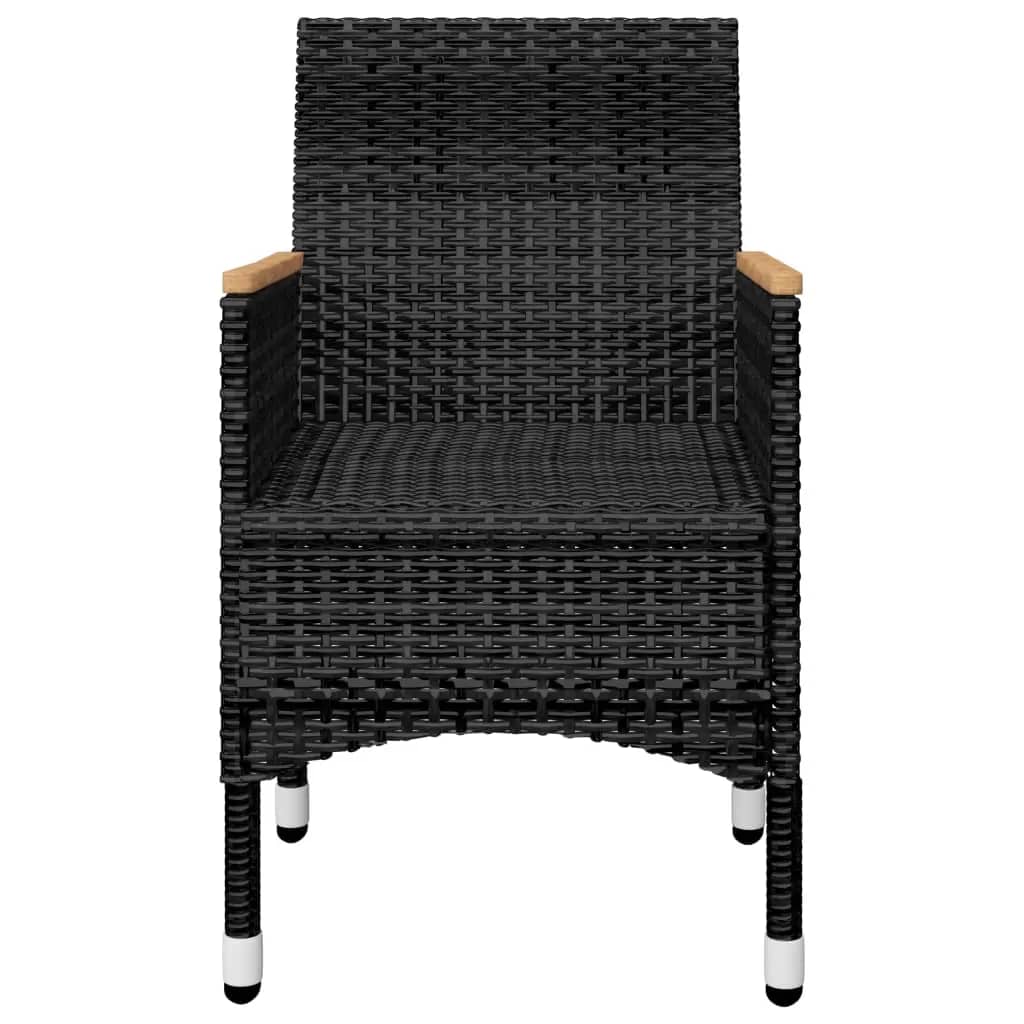 vidaXL Set mobilier de grădină cu perne, 9 piese, negru