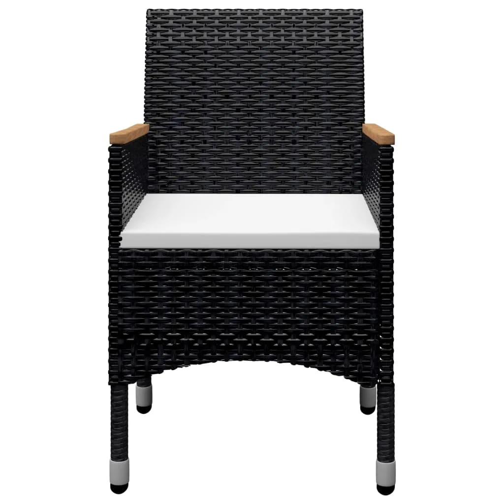 vidaXL Set mobilier grădină, 9 piese, negru, poliratan/sticlă tratată vidaXL Set mobilier grădină, 9 piese, negru, poliratan/sticlă tratată