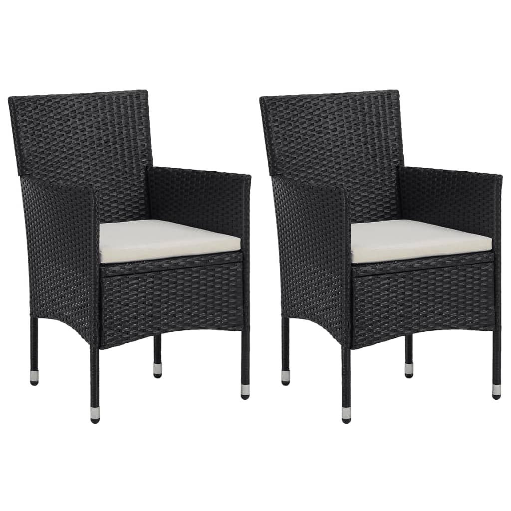 vidaXL Set mobilier grădină, 5 piese, negru, poliratan/sticlă tratată vidaXL Set mobilier grădină, 5 piese, negru, poliratan/sticlă tratată
