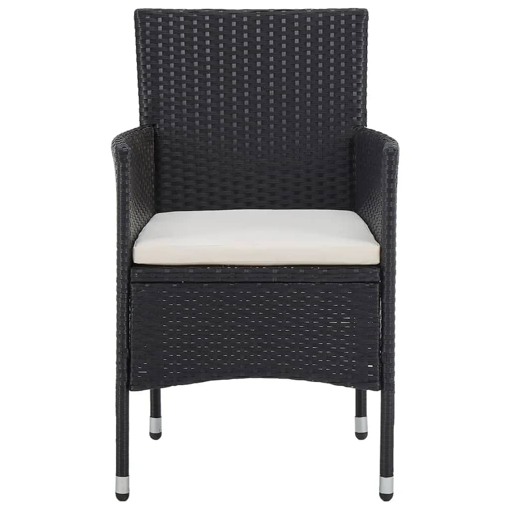 vidaXL Set mobilier grădină, 5 piese, negru, poliratan/sticlă tratată vidaXL Set mobilier grădină, 5 piese, negru, poliratan/sticlă tratată