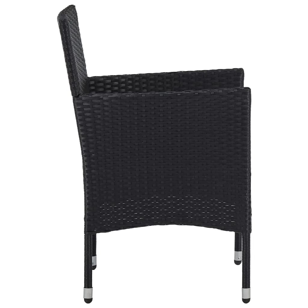 vidaXL Set mobilier grădină, 5 piese, negru, poliratan/sticlă tratată vidaXL Set mobilier grădină, 5 piese, negru, poliratan/sticlă tratată